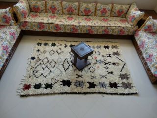 Stunning Moroccan Wool Beni Ouraine Carpet Vintage Berber Azilal Rug 9 