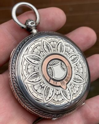 A Gents Ex Large Antique Solid Silver Edinburgh Fusee Pocket Watch,  Chester 1906
