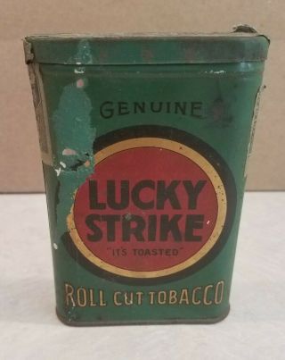 Lucky Strike Roll Cut Tobacco Vertical Pocket Tin Series Of 1910