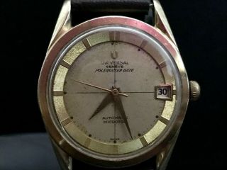 Vintage Universal Geneve Polerouter Date Automatic Swiss Micro Rotor Cal.  215 - 2