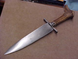 Huge Old Antique Bowie Knife W/ Sheath