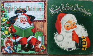 2 Vintage Whitman Tell - A - Tale Books The Night Before Christmas (2 Copies)