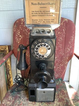 Vtg Antique Ae - Automatic Electric Co.  3 Slot Payphone Telephone Phone