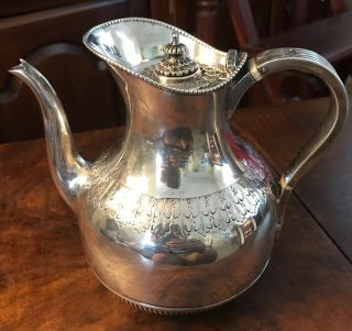 ANTIQUE 1875 MARTIN HALL & CO ENGLISH STERLING SILVER TEAPOT VICTORIAN 802g 2
