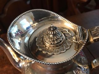 ANTIQUE 1875 MARTIN HALL & CO ENGLISH STERLING SILVER TEAPOT VICTORIAN 802g 3