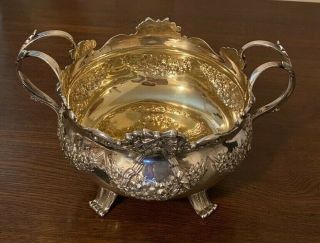 ESTATE VINTAGE SHREVE CRUMP & LOW CO STERLING SILVER FOOTED REPOUSSE BOWL 944 GR 3