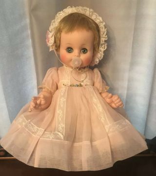 Madame Alexander 1960 Kathy Cry Baby 16” A/o Tagged Dress