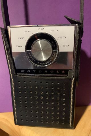 Vintage Portable Pocket 705 Motorola Am 8 Transistors Radio Carry Case