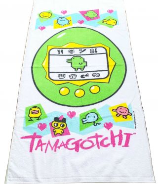 Vtg 1997 Tamagotchi Beach Towel Jay Franco Made In Usa 56” X 29” 90’s Toy Egg