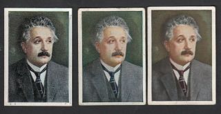3 Vintage 1928 Tobacco Cards Albert Einstein Theoretical Physicist