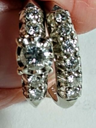Vintage Antique 14k White Gold 11/2 Carat Diamond Wedding Ring Set Size 6