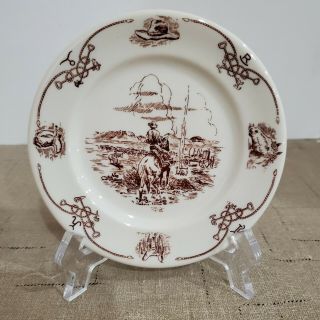Vintage Shenango China Round Up Pattern 5 1/2 " Bread And Butter Plate Western