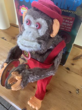 Vintage Musical Jolly Chimp Multi - Action Monkey Ape 1970 ' s Taiwan Box 2