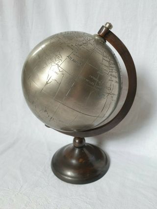 Lovely Small Vintage Metal Desktop World Globe