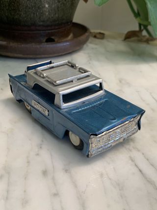 Vtg Toy Car Japan Tin Litho Friction Limousine Drive Carefully Airport Priority