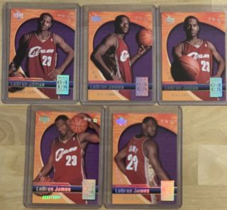 2004 Lebron James Upper Deck Nba All - Star Set Rookies - All 5 Cards Serially 