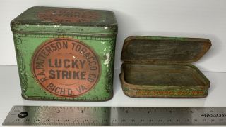 Vintage Lucky Strike “One Pound” & “Cut Plug” Tin Rare Large Tin 2