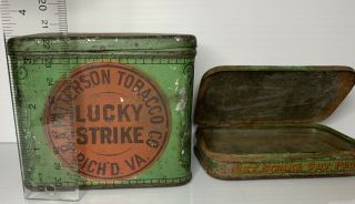 Vintage Lucky Strike “One Pound” & “Cut Plug” Tin Rare Large Tin 3