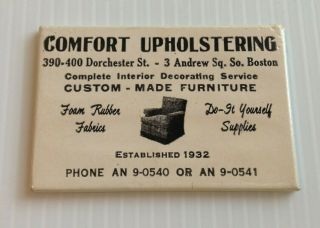 Vtg Custom Upholstering Pocket Mirror Dorchester Andrew Sq Boston Furniture Old