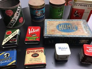 Vintage Tobacco Tins Advertising 50s 60s Great Assort Humo Half&half Revelation