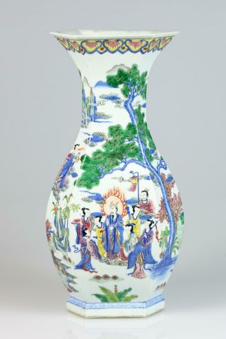 A Large Chinese Famille Rose Porcelain Vase,  Marked