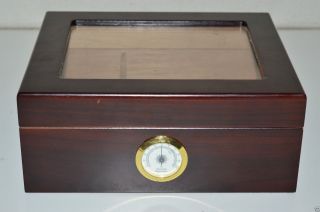Wow Quality Importers Wooden & Glass Cigar Box Humidor Rare