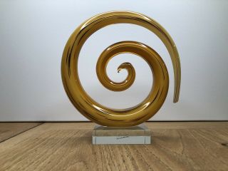 Vintage Murano Spiral Glass Sculpture Made In Italy