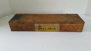 Vintage Wooden Boot Jack Plug Tobacco Box Decorative Case/crate
