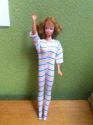 Vintage 1963 Mattel Midge Doll Blonde Hair Freckles Blue Eyes Straight Leg Japan