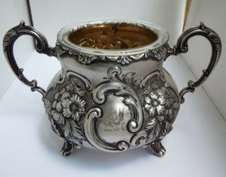 Fabulous Large Size Heavy English Antique Victorian 1856 Solid Silver Sugar Bowl