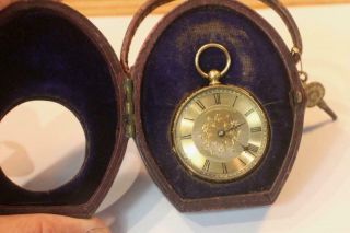 Antique 18ct 18k Solid Gold Pocket Watch In Case For A Bit