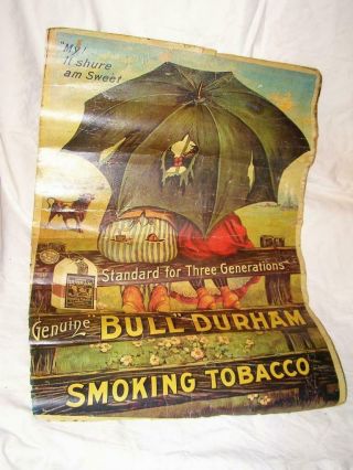 Vintage Bull Durham Tobacco Advertising Poster On Thick Poster Paper