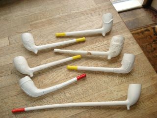 Great Selection Of Compete Victorian Clay Pipes.