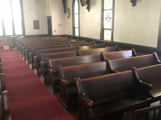 Rare Early 1900 Solid Oak Church Pews That Are In.