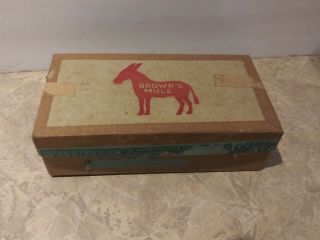 Vintage Brown’s Mule Tobacco Cardboard Box 6 ½” X 3 ½” R.  J.  Reynolds No.  256
