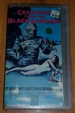Creature From The Black Lagoon 3d 3 D Vhs Horror Extremely Rare Vintage