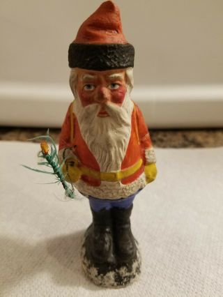 Antique/vintage Composition Santa/belsnickle Candy Container - 5 1/2 In.