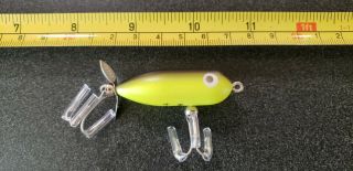 Vintage Heddon Tiny Torpedo Fishing Lure Yellow C - Lector