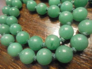 Good Quality Vintage/antique Chinese Jade Bead Necklace 19 Inches Long 8mm