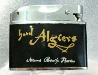 Vintage Hotel Algiers Miami Beach Florida Flat Advertising Lighter Lqqk Htf