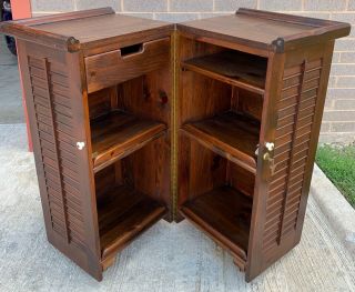 Rare Ethan Allen Antiqued Pine Old Tavern Folding Cellarette Liquor Wine Cabinet