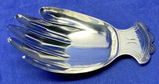 Rare Georgian Solid Silver Hand Shape Caddy Spoon By Josiah Snatt London 1807