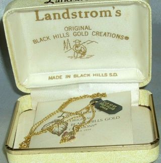 Vintage Landstroms Black Hills 10k Rose Gold Grape Pendant Necklace