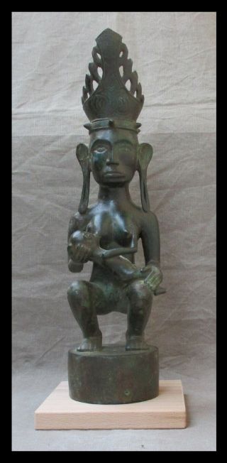 Antique Nias Bronze Statue Of A Maternity - Sumatra,  Indonesia - Late 1800