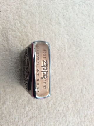 Vintage 1932 1992 Zippo Lighter 60th Anniversary HTF WHITE NICKEL FINISH Pewter 3