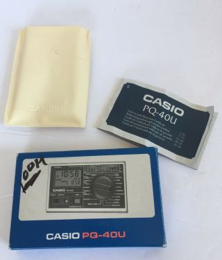 Vintage Casio PQ - 40U Quartz World Time Pocket Travel Size Alarm 2