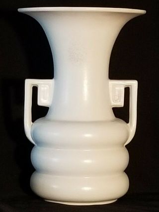 Vintage 1940s Abingdon Pottery White Art Deco Vase