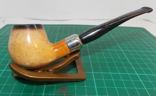 Great Looks/condition Smooth 1/4 Bent Brandy Bowl " Manx Meerschaum Laxey Pipes "