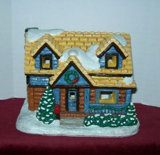 Vintage Log House Wee Crafts Accents Unlimited Painted 21600 W/box & Light