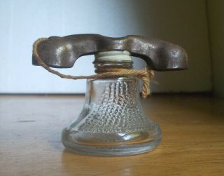 Vintage Glass Telephone Figural Candy Container With Top Real Cute